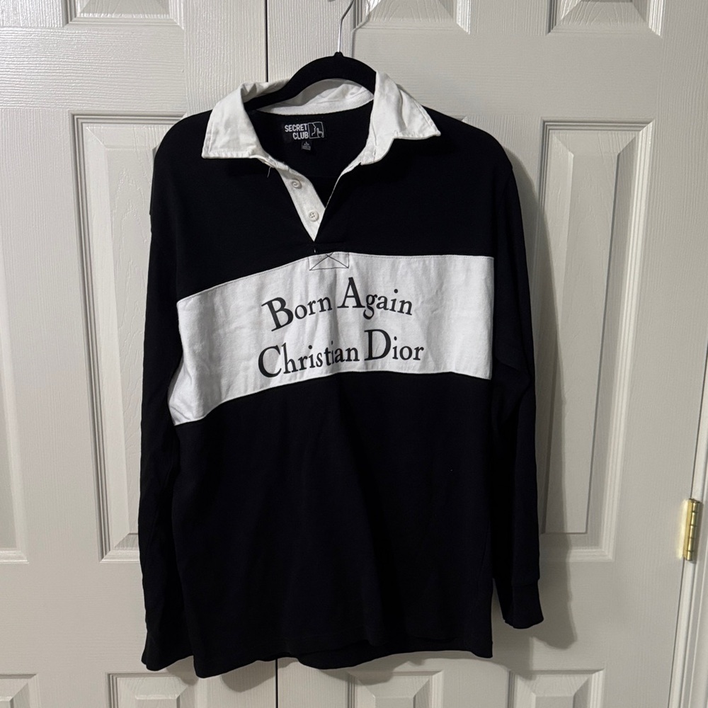 Born again christian Dior Black and White Graphic Shirt